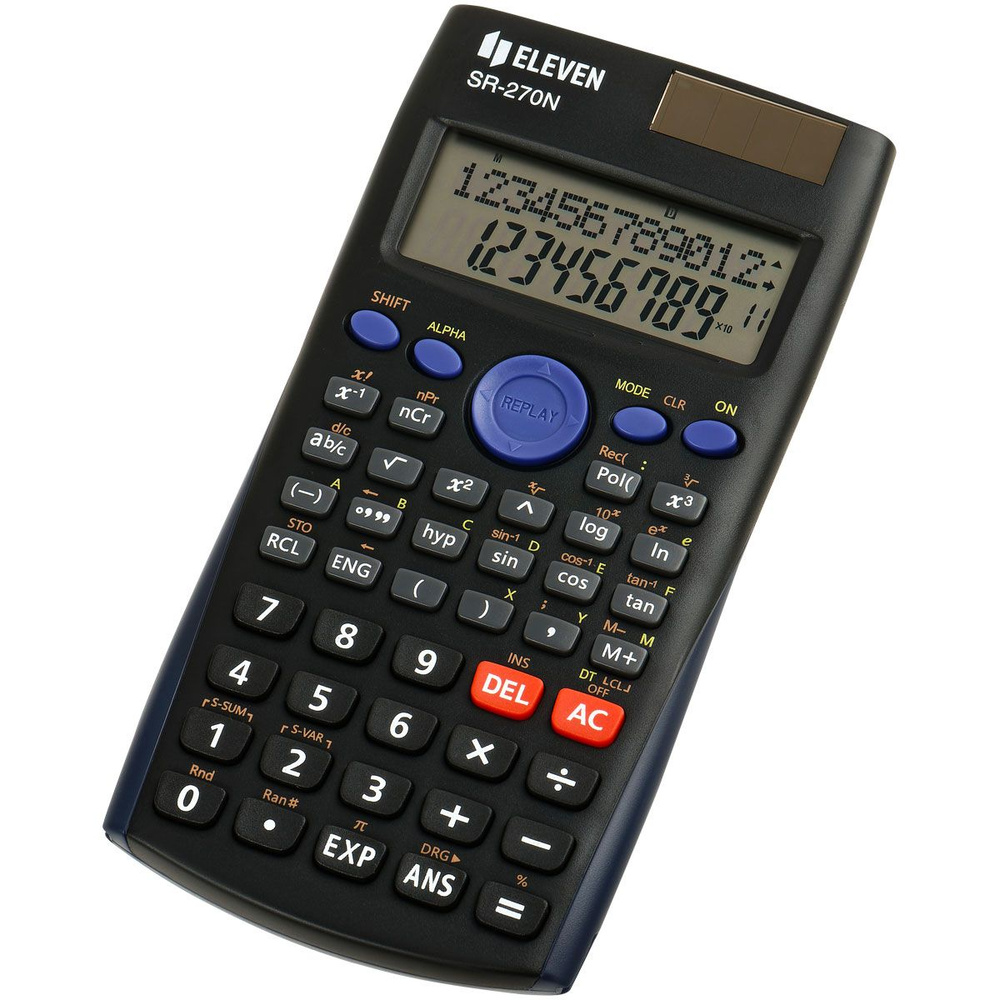 Калькулятор научный Eleven SR-270N, 10+2 разрядов, 240 функций, двойное питание, 82*162*16мм, черный #1