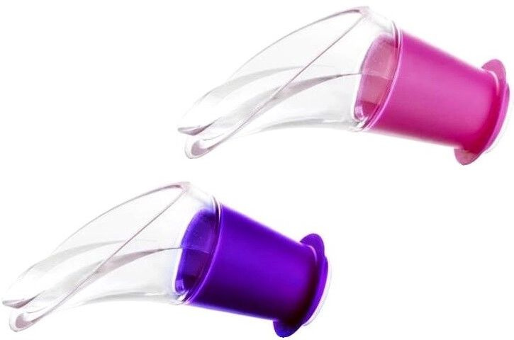 Набор из 2-х каплеуловителей VacuVin Wine Server Crystal Pink/Purple #1