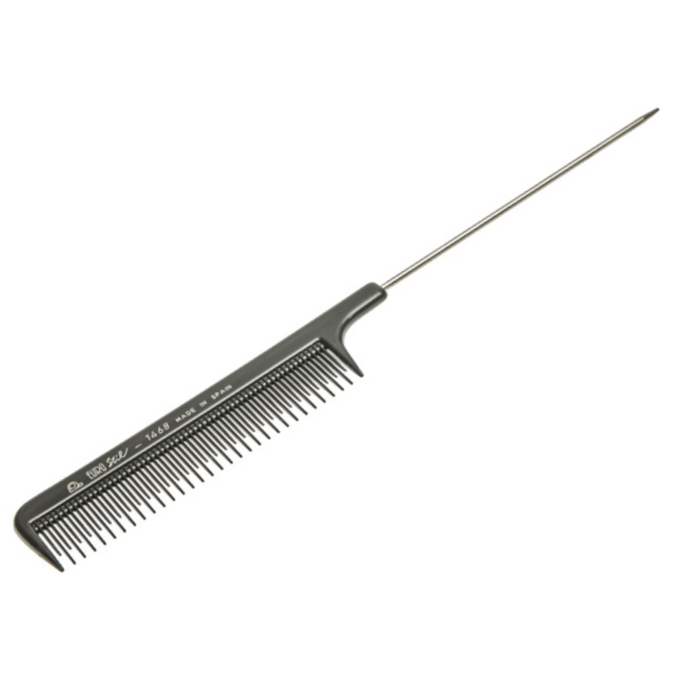EUROSTIL Расчёска с металлическим хвостиком с разными зубцами, 22 см  #1
