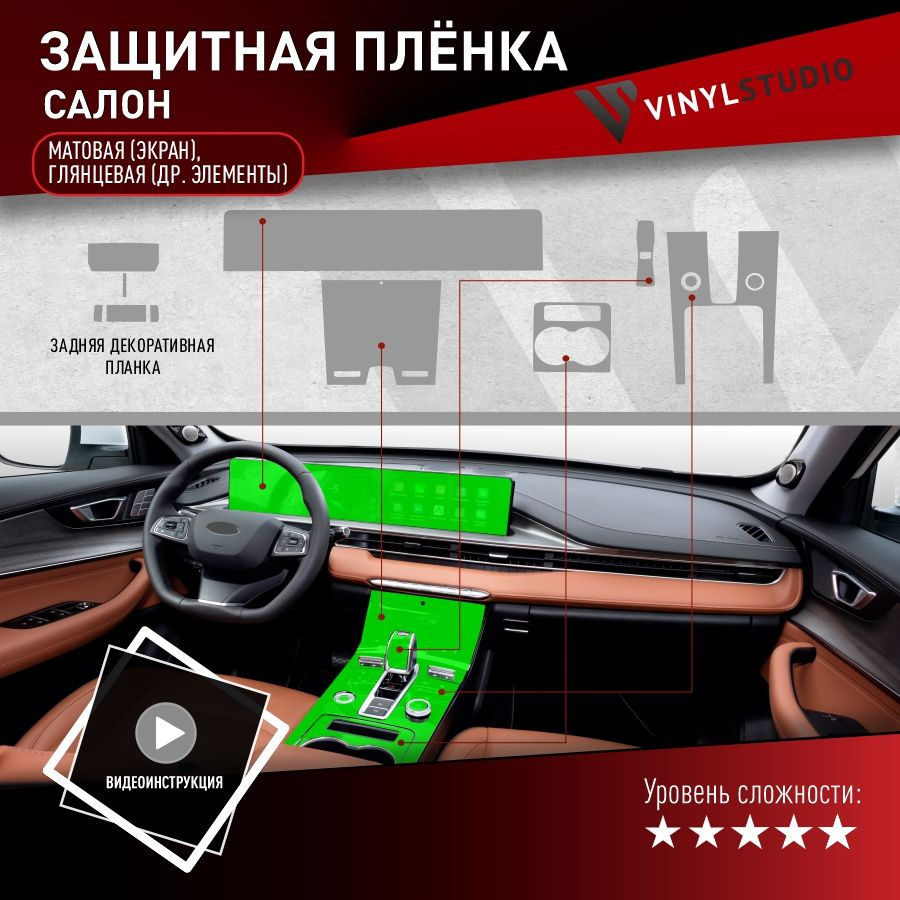VINYLSTUDIO Пленка защитная для автомобиля, для интерьера (глянец+мат) мм, 1 шт.  #1