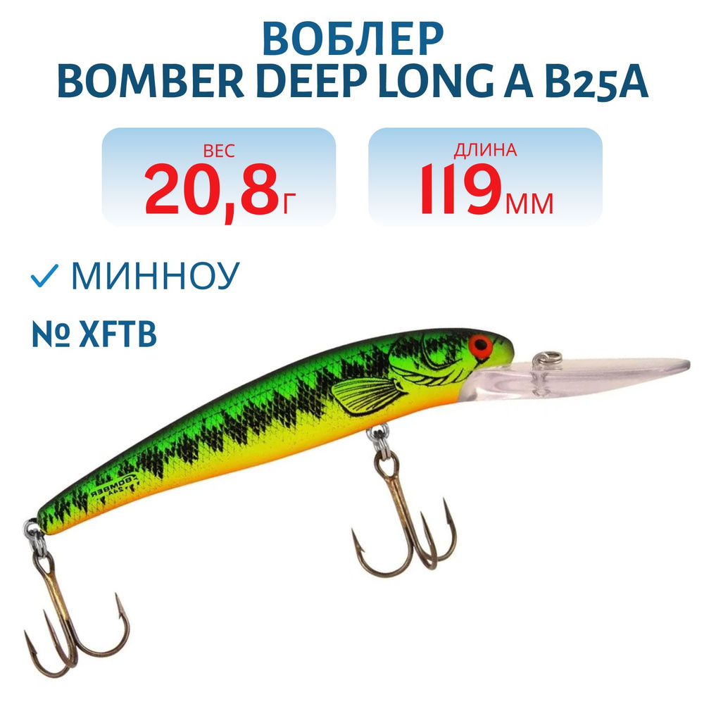 Воблер BOMBER Deep Long A B25A, цвет XFTB #1