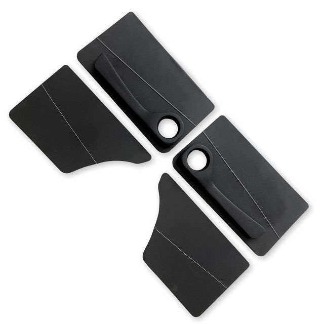 Обшивка дверей на ВАЗ 2101-2107, эко-кожа, цвет черный, строчка белая  #1