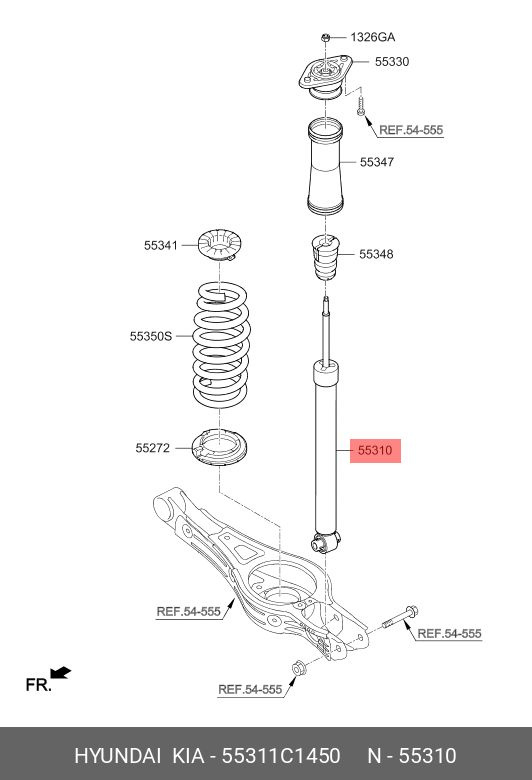 Hyundai-KIA Амортизатор подвески, арт. 55311C1450, 1 шт. #1