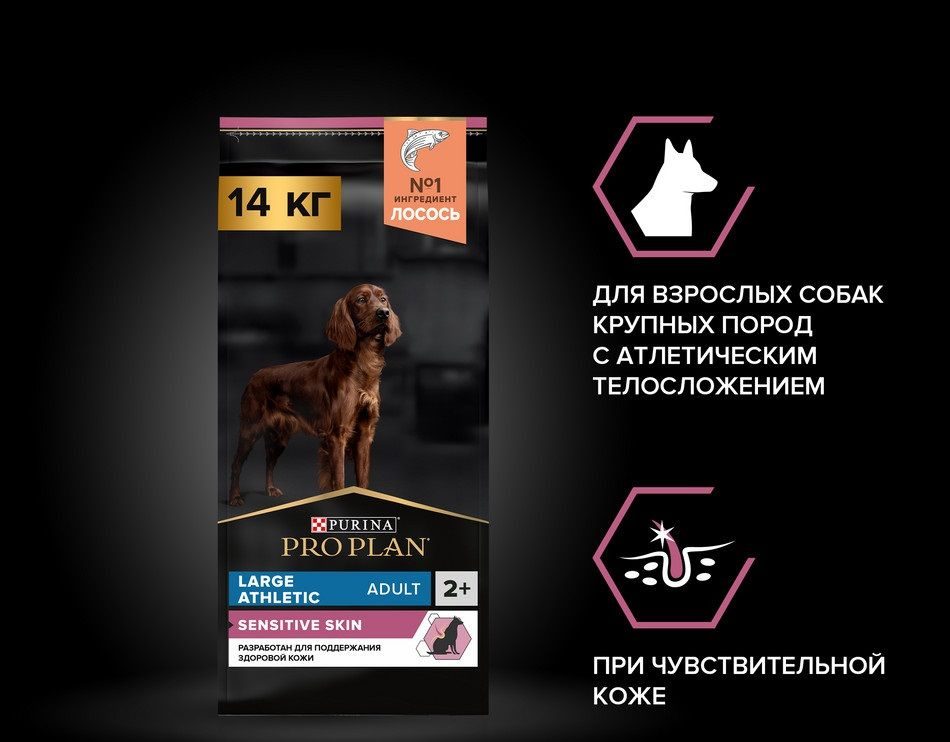 Purina Pro Plan Large Athletic Adult Sensitive Skin Salmon / Сухой корм Пурина Про План для собак Крупных #1