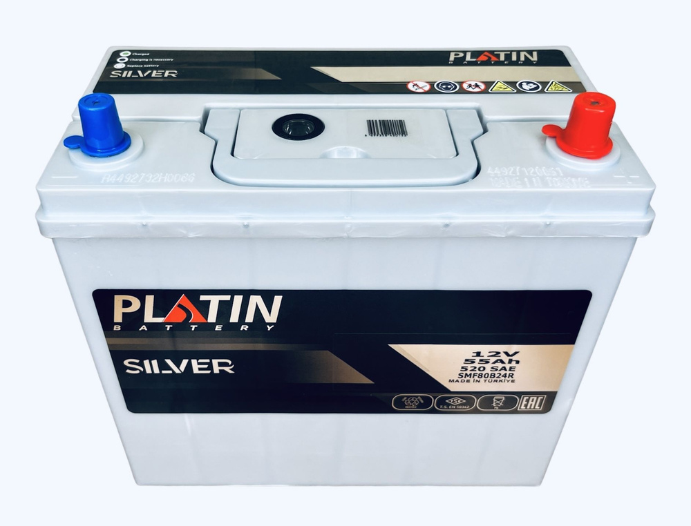 Аккумулятор автомобильный Platin Silver Asia 55 Ач 500 A о.п. SMF 80B24L 238х129х227  #1