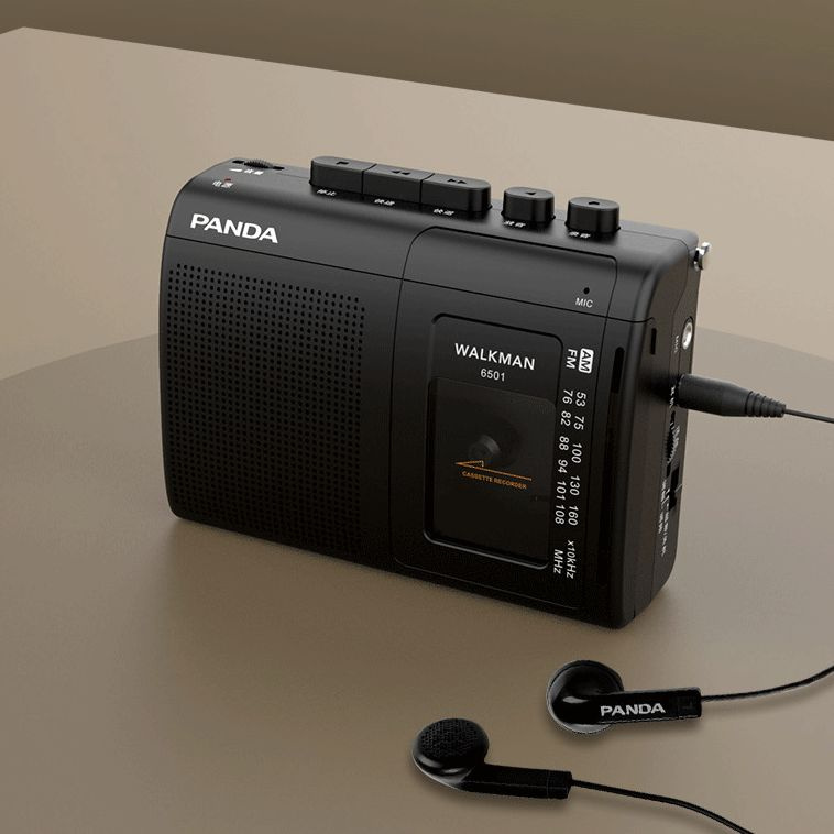 Кассетный плеер PANDA 6501 Кассетный проигрыватель и диктофон + FM/AM, черный  #1