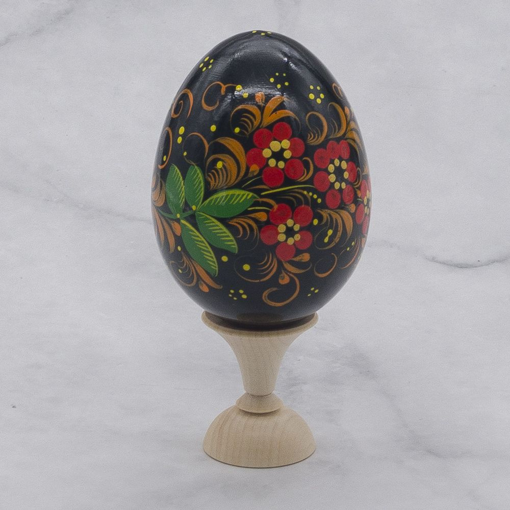 Яйцо деревянное Пасхальное с росписью 8х6 #1
