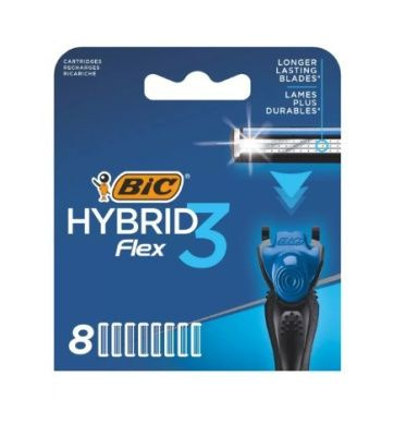 Bic Сменные кассеты для мужских бритв Hybrid 3 Flex, 3 лезвия, 8 шт/уп  #1