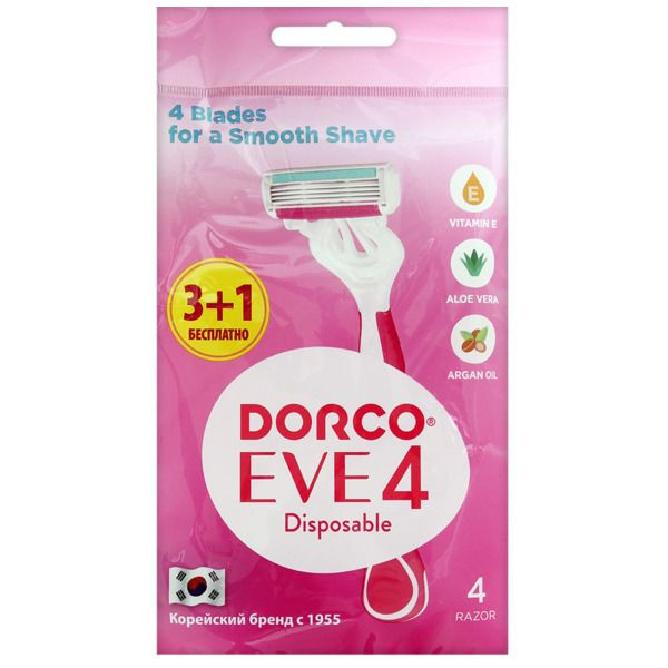 Dorco Cтанки для бритья одноразовые женские Eve 4, 4 лезвия, 4 шт/уп  #1