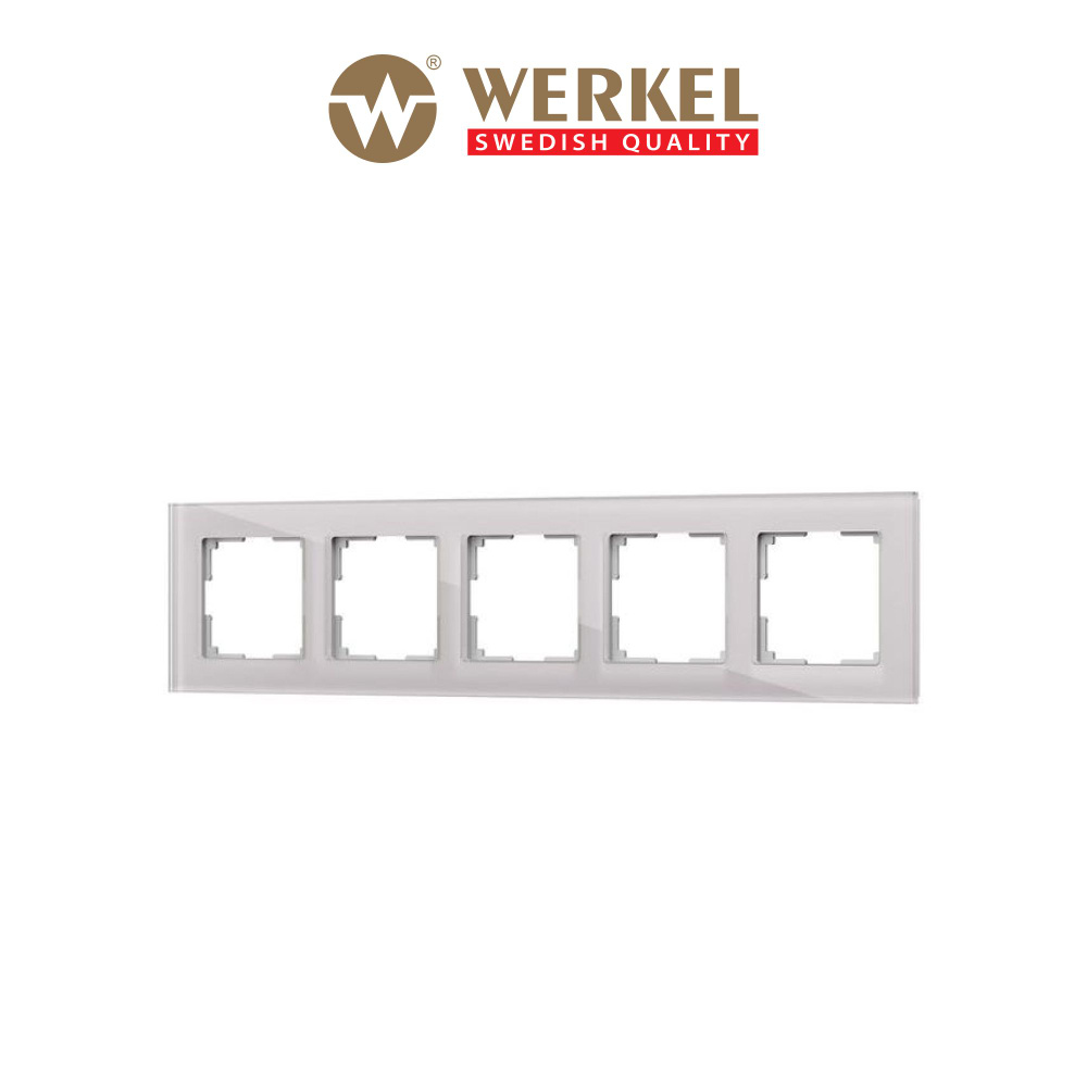 Рамка для выключателей и розеток из стекла на 5 постов Werkel Favorit W0051117 дымчатая  #1