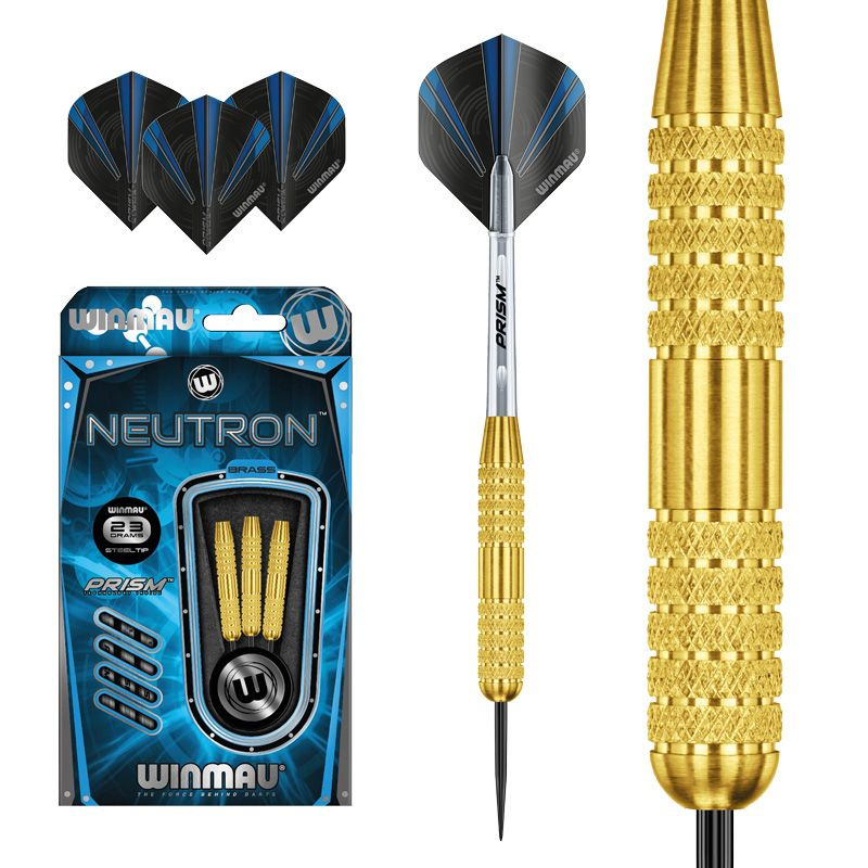 Дротики 23гр Winmau Neutron Brass NEW steeltip для игры в Дартс, подходят для начинающих  #1