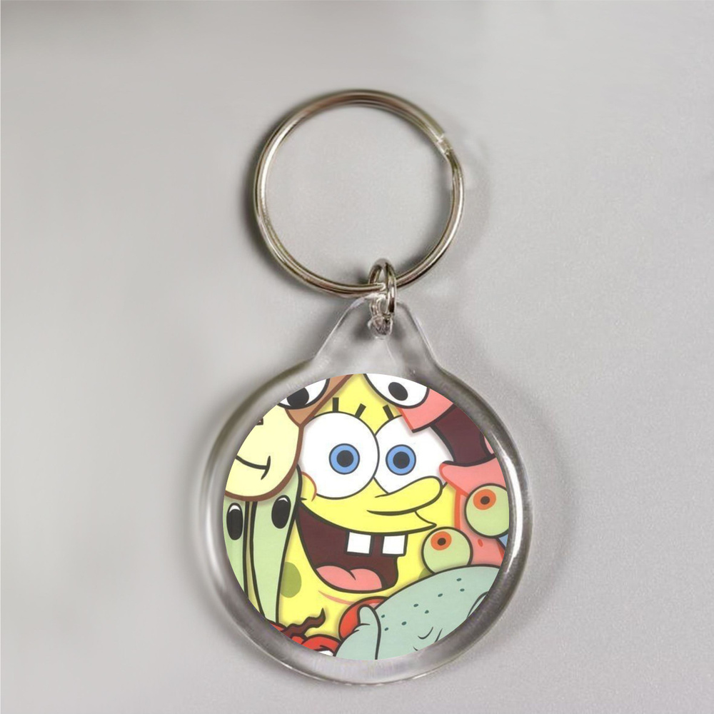 Брелок акриловый Спанч губка Боб, Spongebob Патрик, Сквидвард  #1