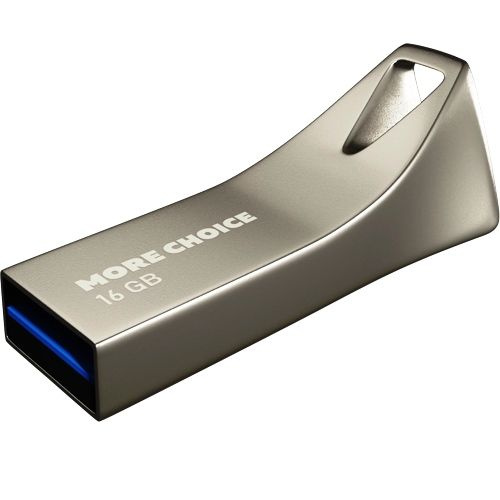 USB флеш-накопитель MoreChoice MF16m 16 Гб usb 3.0 Flash Drive - металлический корпус, серый  #1