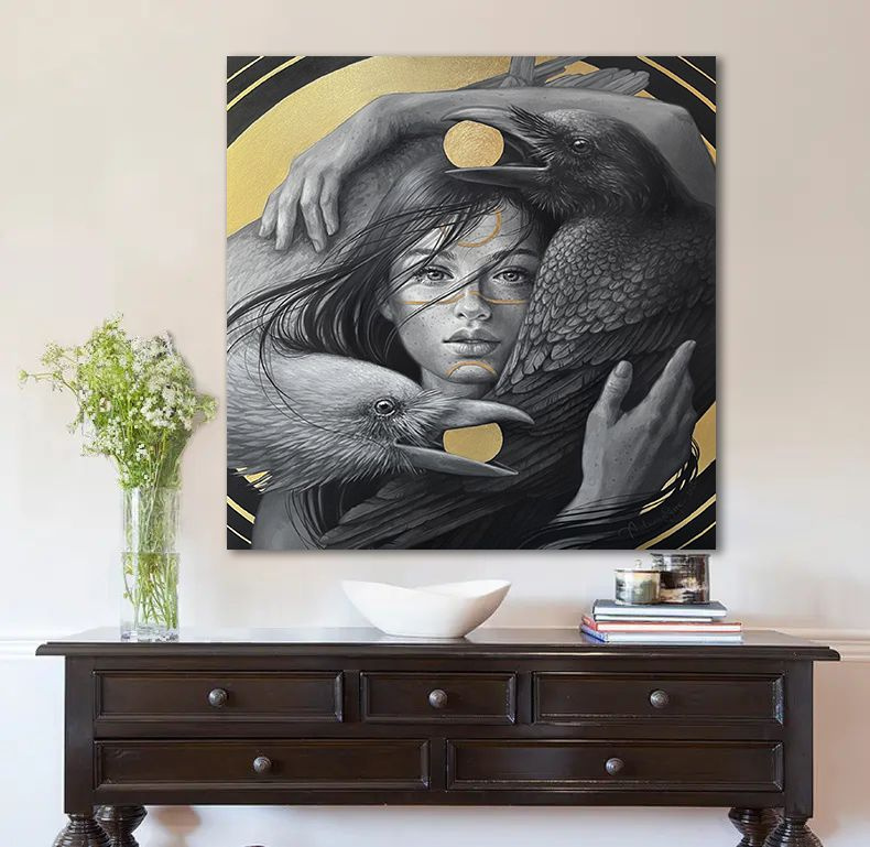 Картина девушка, абстрактная картина, 50х50 см. #1