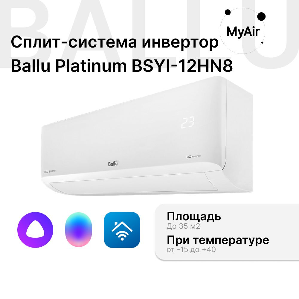 Сплит-система инверторного типа Ballu Eco Smart DC BSYI-12HN8/ES_21Y инвертор комплект / кондиционер #1