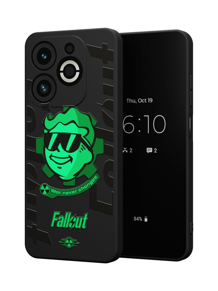 Силиконовый чехол Mcover для Infinix SMART 8 PLUS (Инфиникс Смарт 8 Плюс), Fallout, Bolt boy - green #1