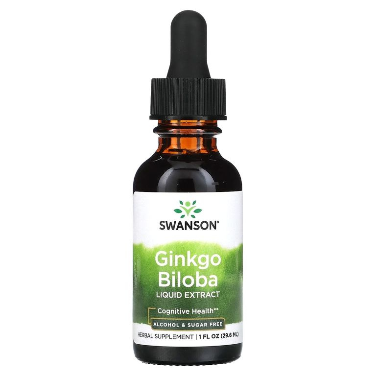 Гинкго Билоба в каплях 29,6 мл, Swanson Ginkgo Biloba Liquid Extract - Alcohol & Sugar Free 250 mg 1 #1