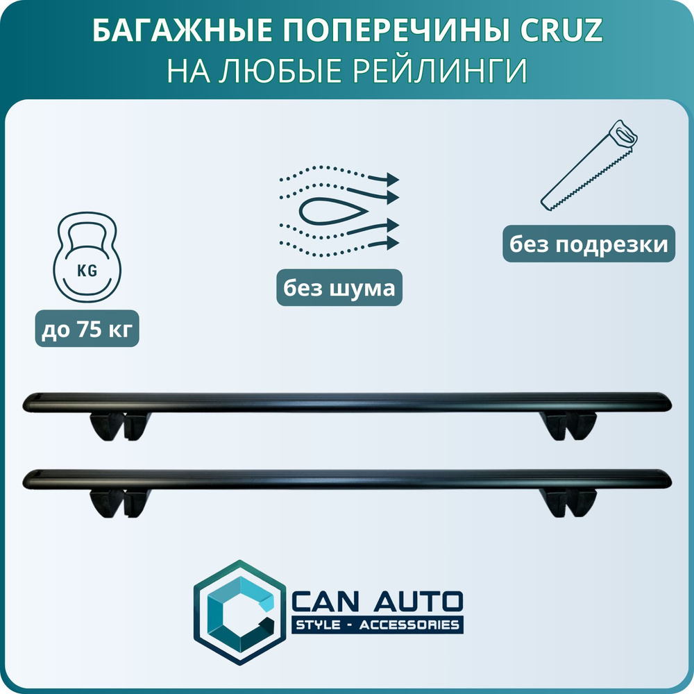 Поперечины багажника Cruz чёрные для Hyundai Santa Fe 2012-2024 #1