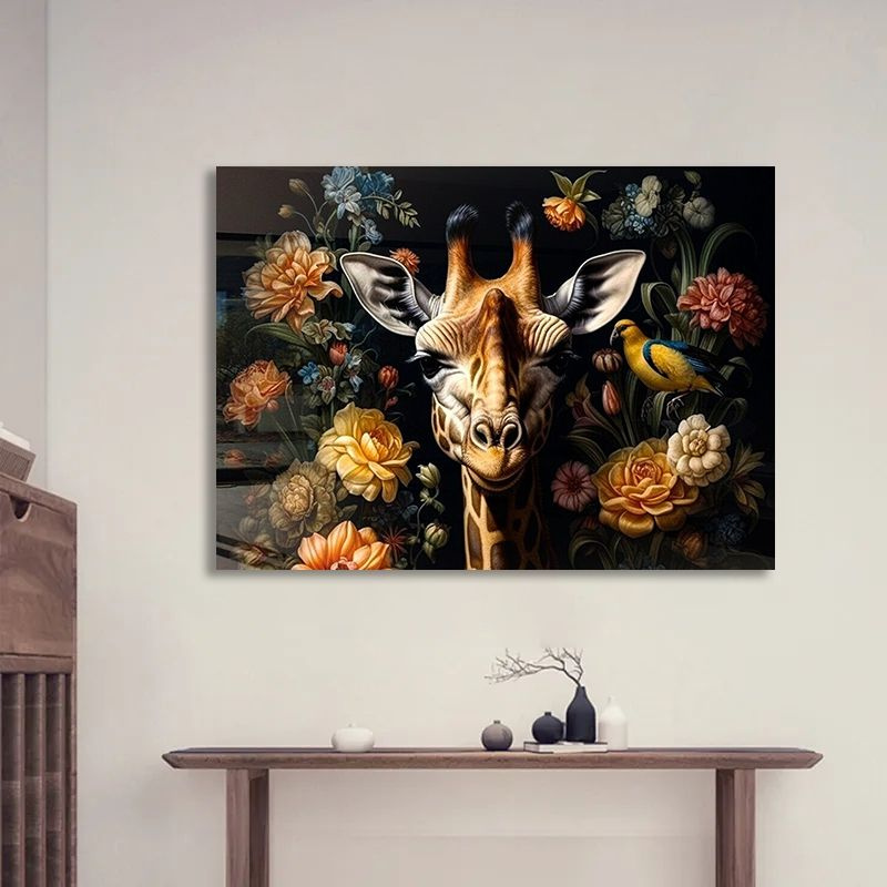 Картина Жираф в цветах, 50х70 см. #1