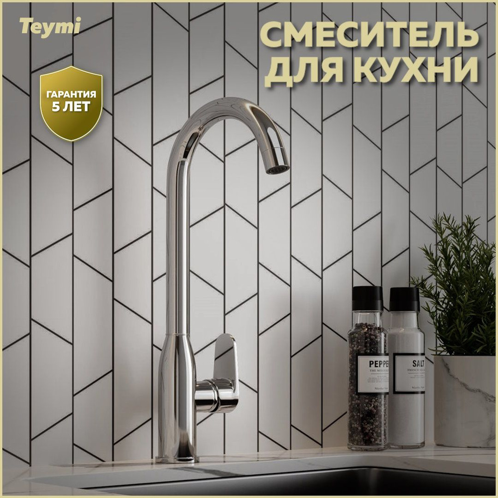 Смеситель для кухни Teymi Lina, хром T10223 #1