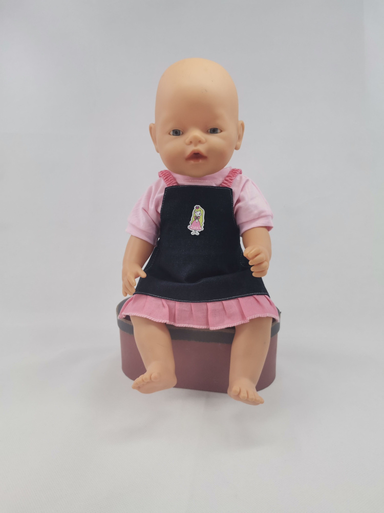 Одежда для кукол Baby Born 43см (беби бон). Джинсовый сарафан.  #1