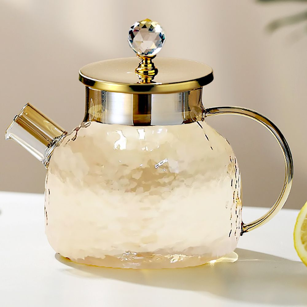 Заварочный чайник стекло с ситечком 1 л. янтарное изящество  #1