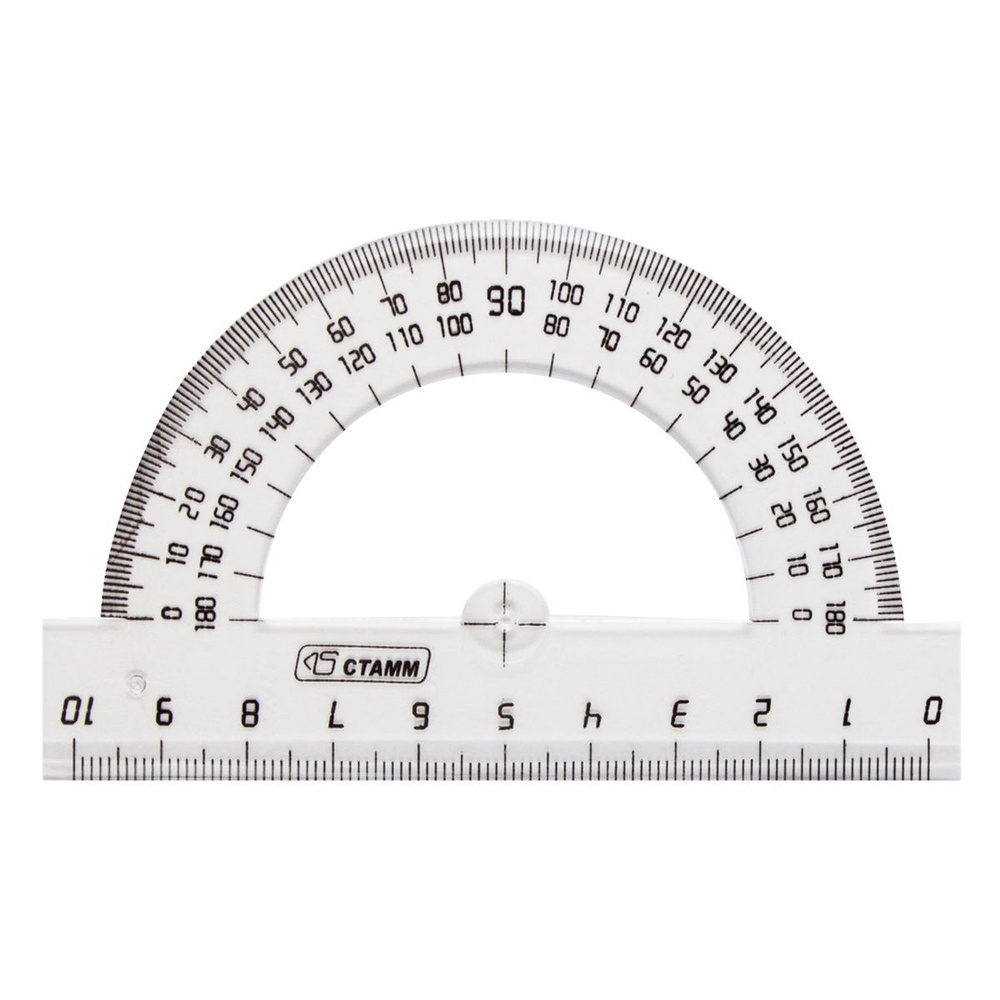 Транспортир пластик прозрачный, 180 градусов #1