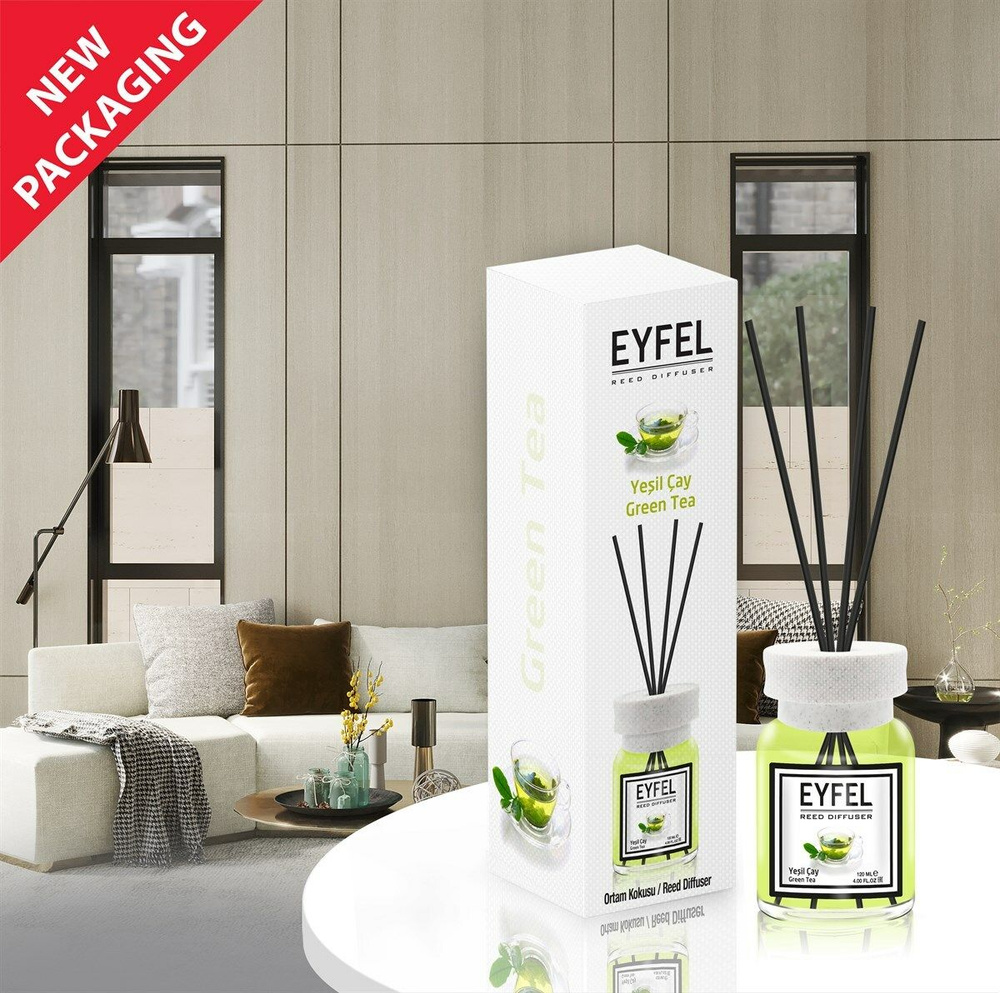 EYFEL PERFUME Диффузор Зеленый чай, 120 мл, ароматический диффузор для дома с палочками  #1