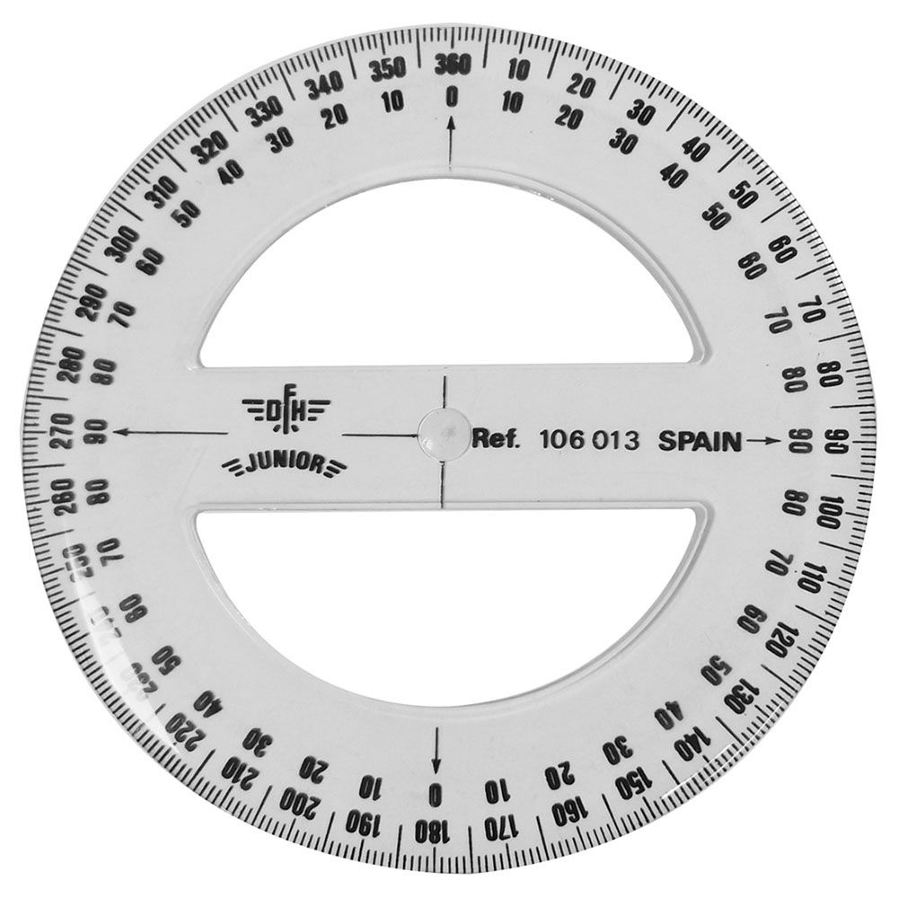 Транспортир 360 Domingo Ferrer, длина 13 см Прозрачный #1