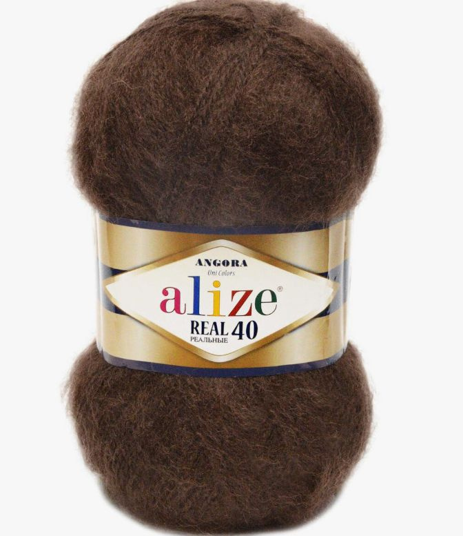 Пряжа ALIZE ANGORA REAL 40 (201-коричневый) 2 мотка #1