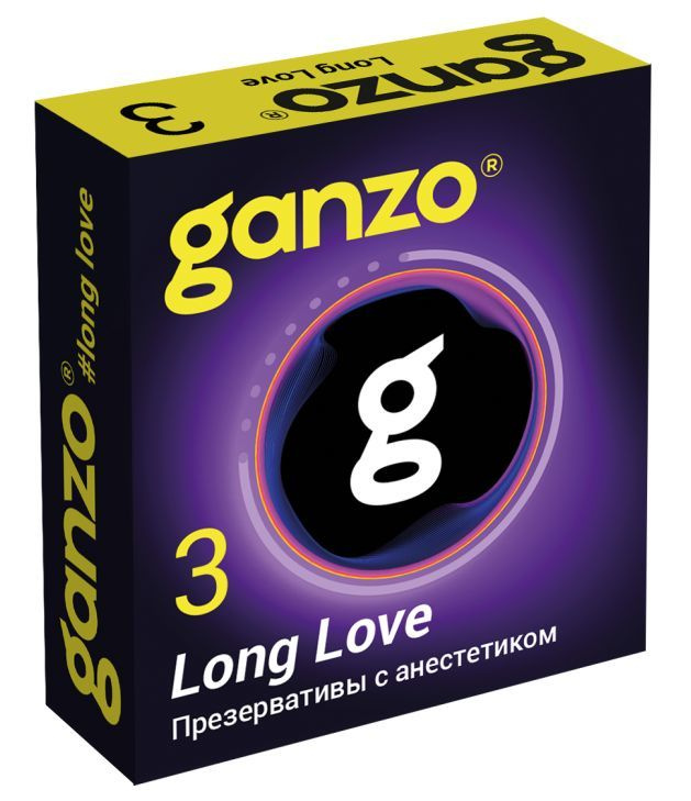 Презервативы с анестетиком для продления удовольствия Ganzo Long Love - 3 шт.  #1