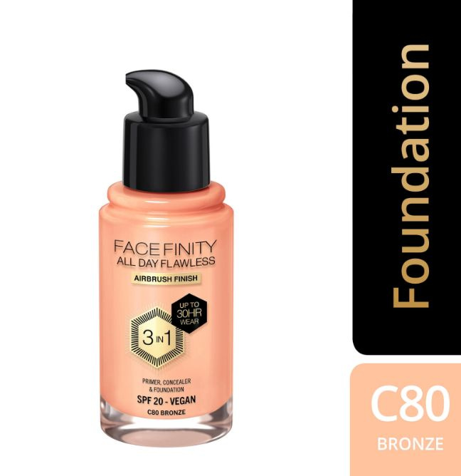 Max Factor тональный крем Facefinity all day flawless 3 in 1 vegan foundation C80 BRONZE  #1