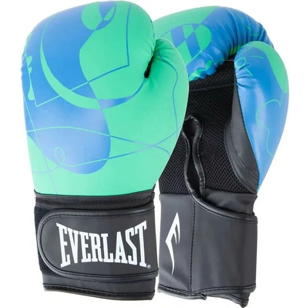 Перчатки тренировочные Everlast Spark_размер 10oz_синий/зеленый_искусственная кожа  #1