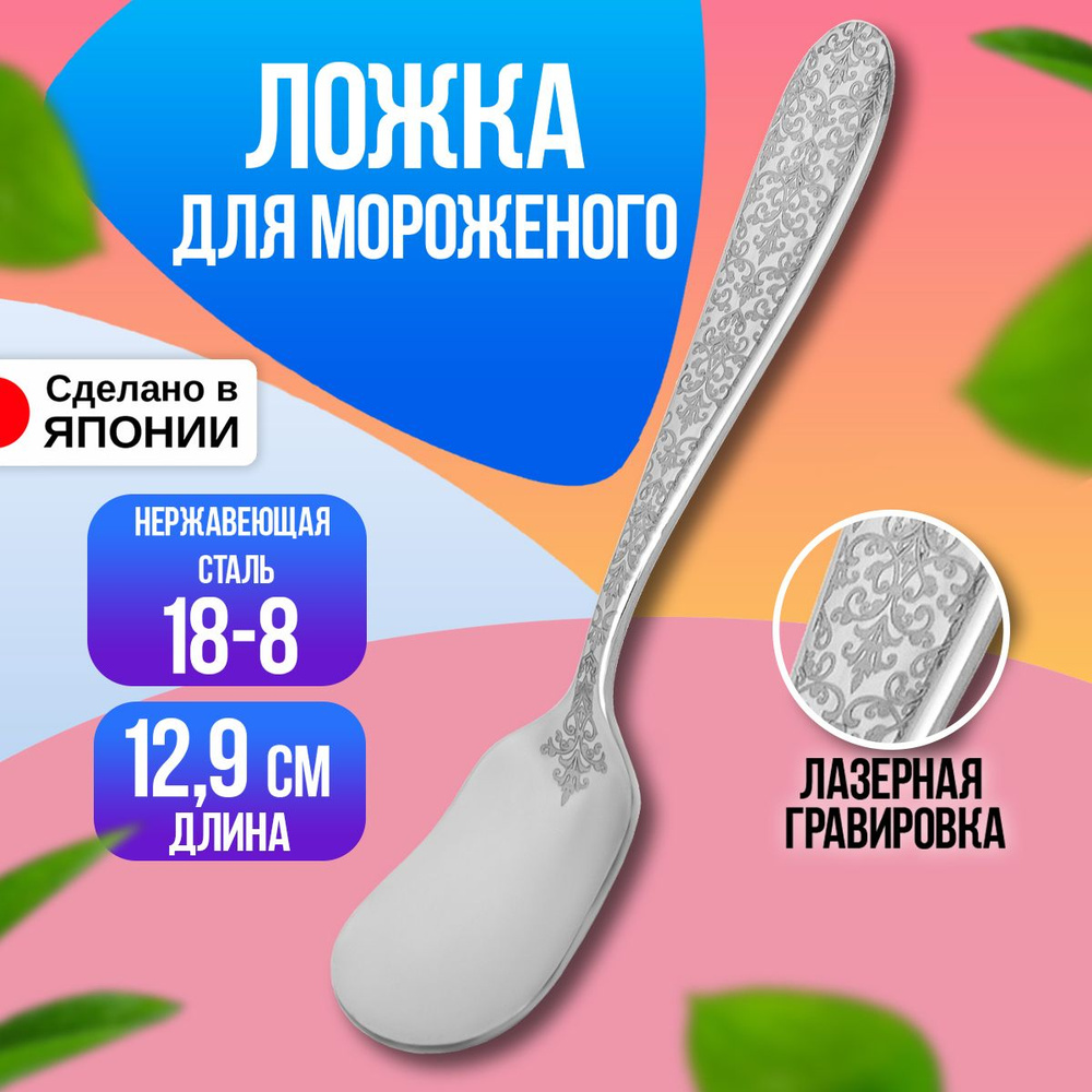 Ложка для мороженого и десертов 12,9х3,1х1,6 см #1