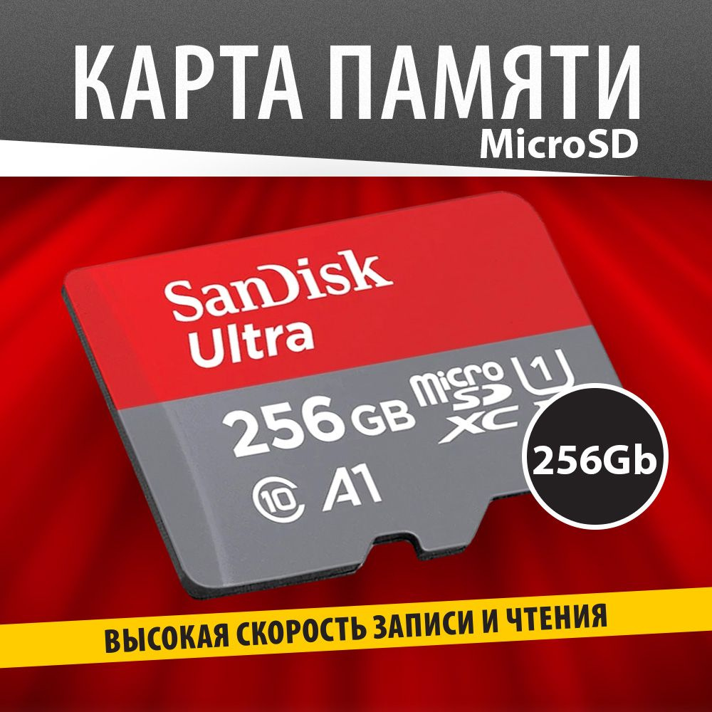 SanDisk карта памяти MicroSD 256GB Ultra, без адаптера / SDSQUAC-256G-GN6MN #1