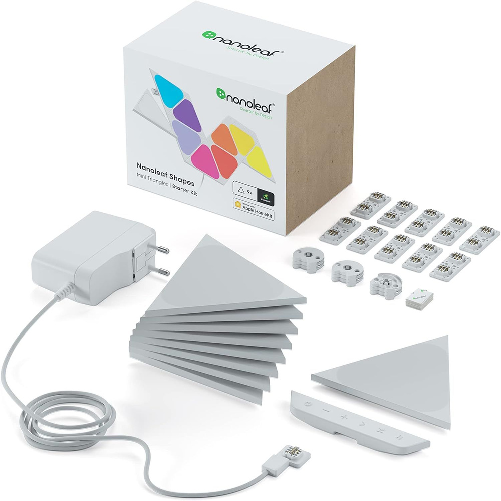 Светодиодные панели Nanoleaf Shapes Mini Triangles Starter Kit 9 панелей (NL48-0002TW-9PK)  #1