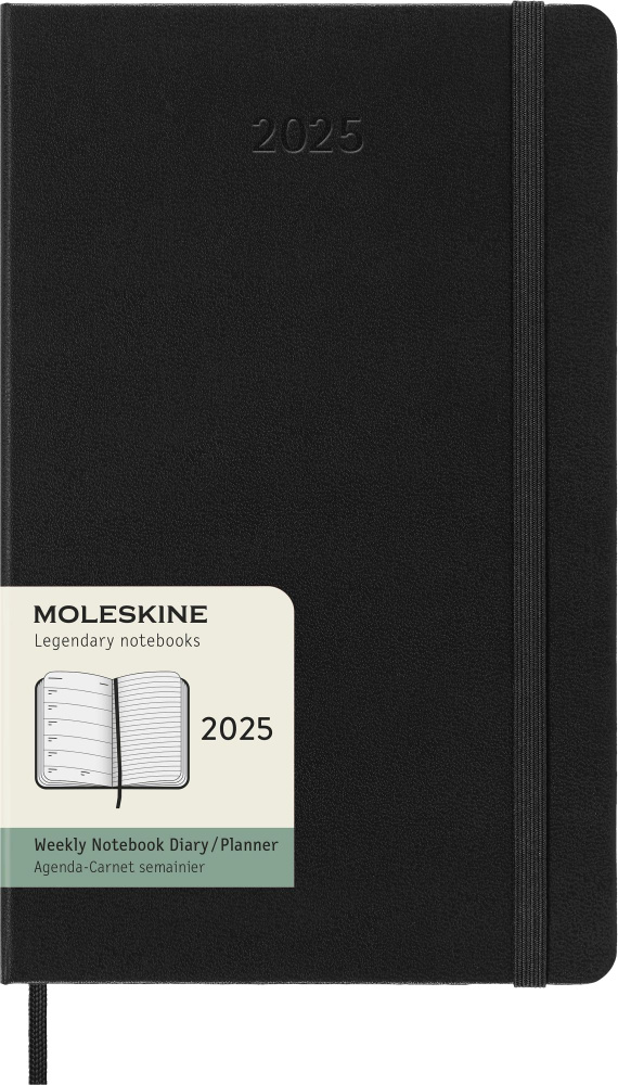 Еженедельник на 2025 год Moleskine Classic WKNT (DHB12WN3) 13x21см твердая обложка черный  #1