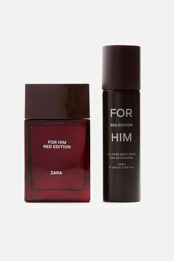 Zara Туалетная вода FOR HIM RED EDITION EDP+ ALL- OVER BODY SPRAY EDC, 2 X 100 МЛ (3,38 FL.OZ) 200 мл #1