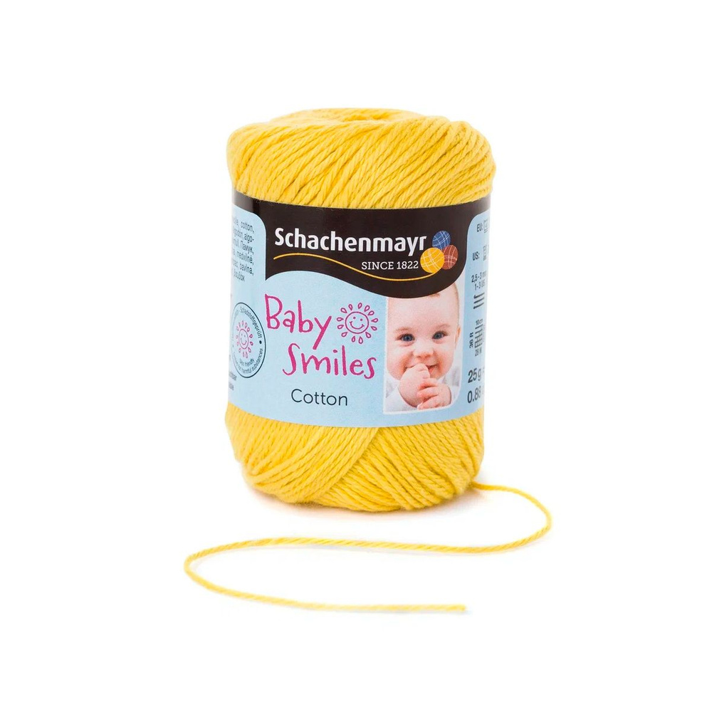 Cotton /Коттон/ пряжа Schachenmayr Baby Smiles, 100% хлопок, 25г/92м, арт. 9807350 цвет 01022, sonne #1