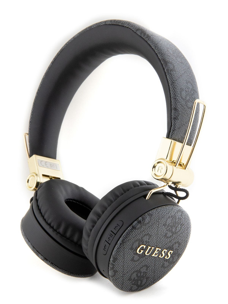 Наушники GUESS Round PU 4G беспроводные накладные, с микрофоном, с отделкой экокожей и металлическим #1