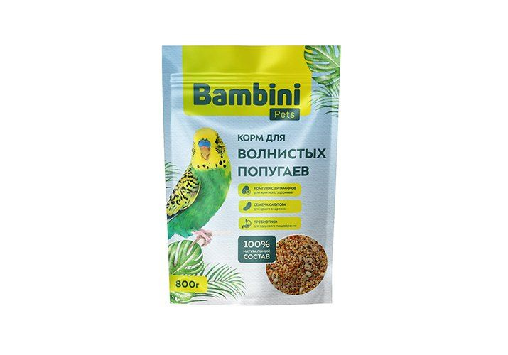 Bambini Pets / Корм сухой Бамбини Петс для волнистых попугайчиков, 800 г  #1