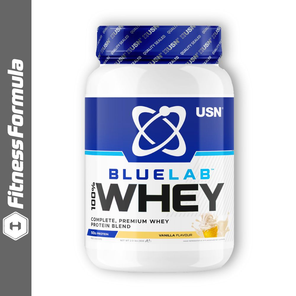 USN Blue Lab Whey, 908 гр, Ваниль, Сывороточный протеин для набора мышечной массы, поднятие уровня белка #1