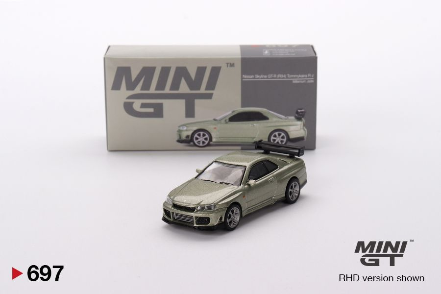 Коллекционная Premium машинка Mini GT Nissan Skyline GT-R (R34) Tommykaira R-z Millenium Jade #697 (year #1