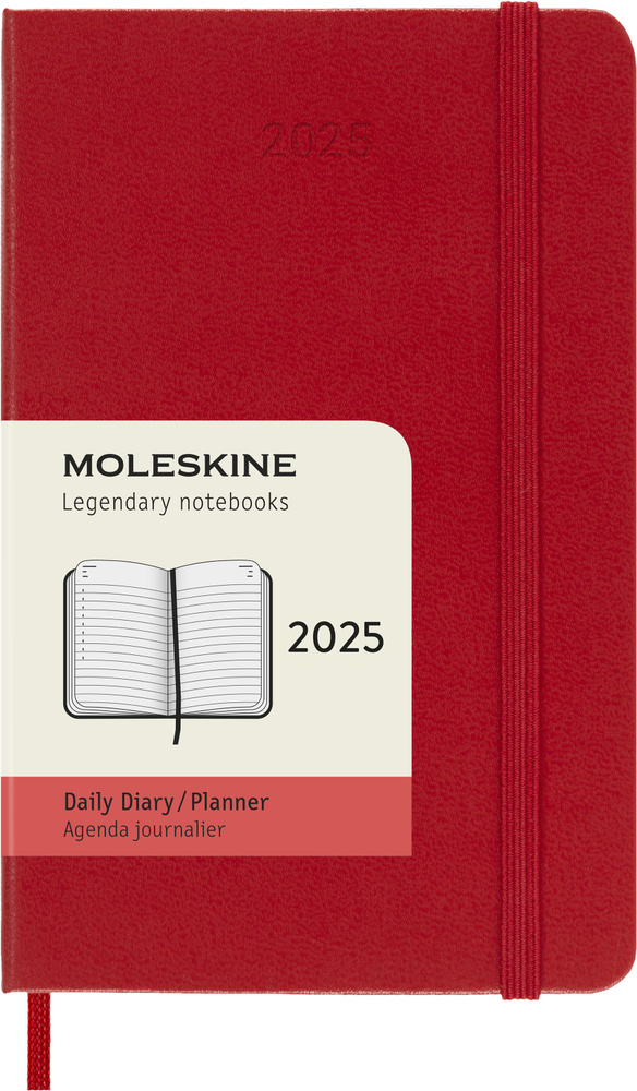 Ежедневник Moleskine CLASSIC DAILY. Размер POCKET 90x140мм, жесткая обложка, фиксирующая резинка, ,  #1