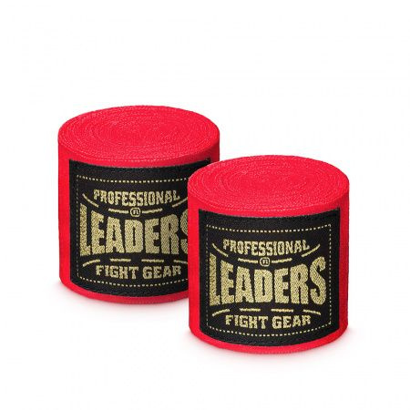 Бинты боксерские Leaders Semi Elastic 4 м красные #1