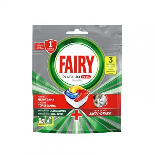 Капсулы для посудомоечной машины Fairy Platinum Plus All in 1, Лимон, бесфосфатные, 3 шт  #1