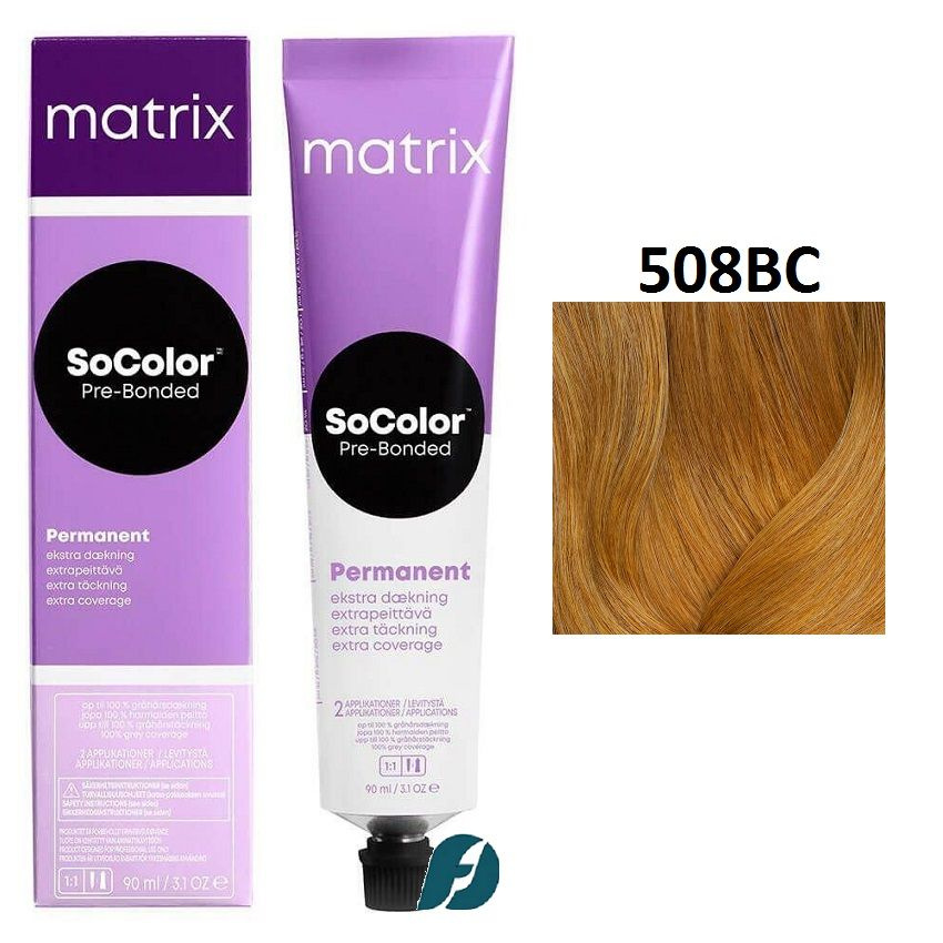 Matrix SoColor Extra Coverage 508BC Крем-краска стойкая для волос Светлый блондин коричнево-медный, 90 #1