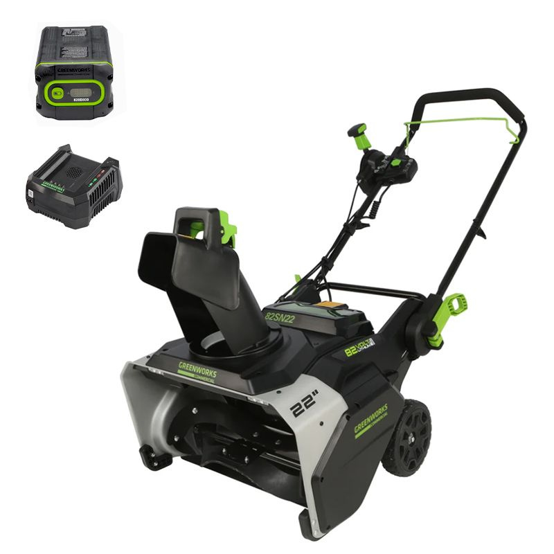 Снегоуборщик аккумуляторный Greenworks GD82STK8 82V, бесщеточный, ширина захвата 56 см, высота захвата #1