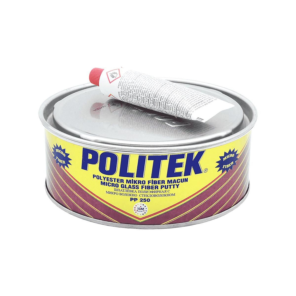 POLITEK PP-250 Micro Glass Fiber Шпатлевка автомобильная со стекловолокном (автошпатлевка политек с микростекловолокном) #1