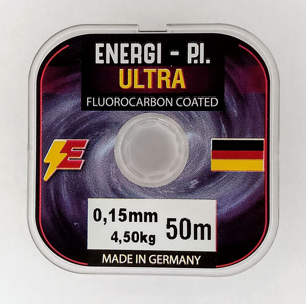 Леска рыболовная, монофильная ULTRA Fluorocarbon coated, 50 м; 0.15 мм ENERGI-P.I.  #1